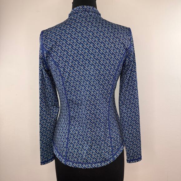 J.McLaughlin Blue Billie Jacket Stretch Geometric Scuba Full Zip Size Small NWOT - Picture 3 of 5